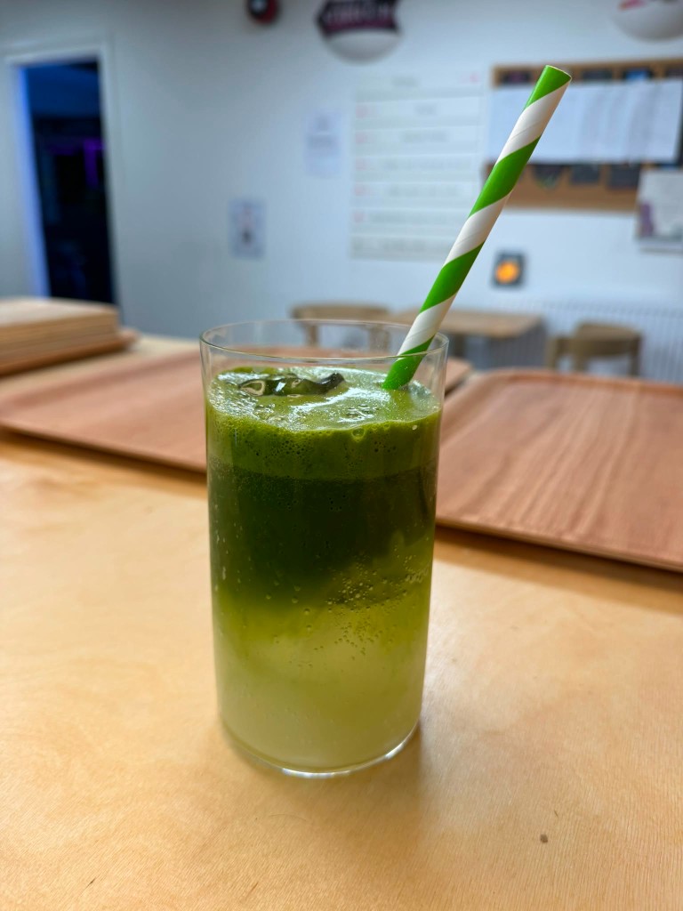 Matcha and iced drinks at Berries Coffee TG Gym